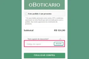 Cupom desconto Boticário primeira compra